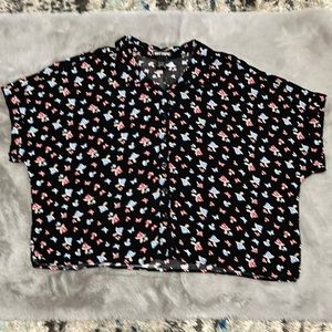Hot Topic Mushroom Crop Button Down